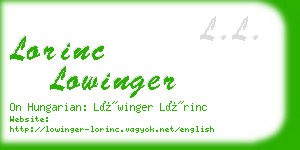 lorinc lowinger business card